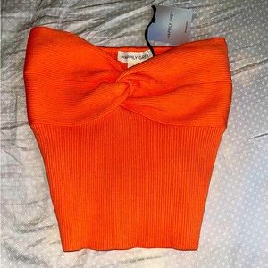 Happily Grey Women's Cross over tub top Size M Peachy/Orange